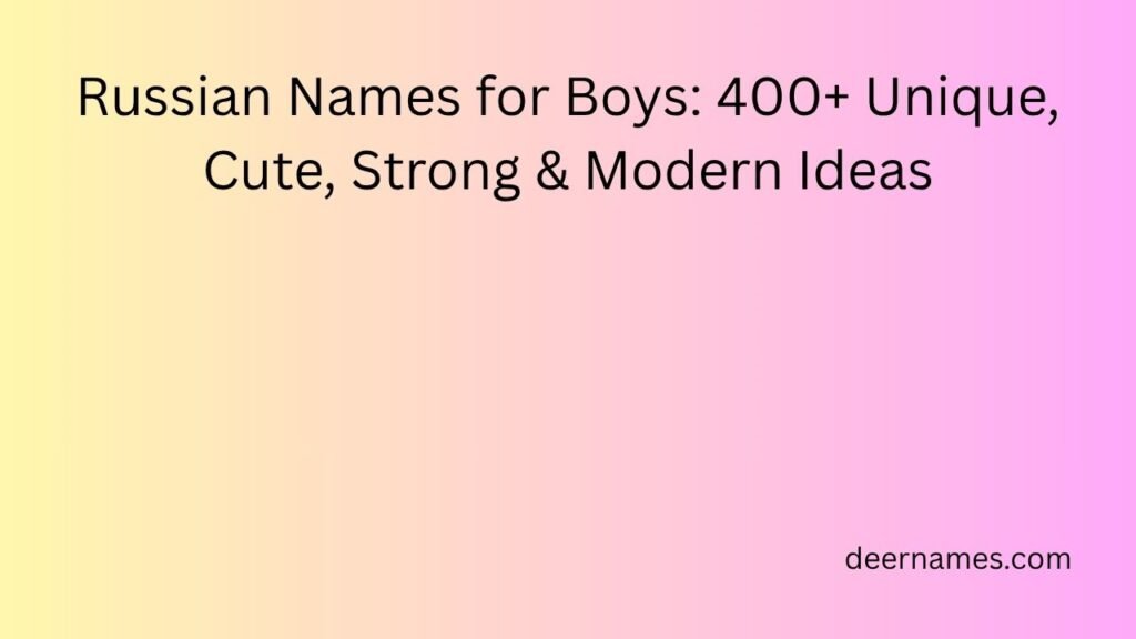 russian names for boys