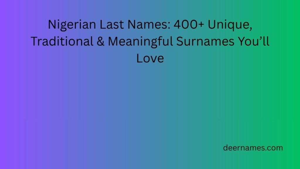 nigerian last names