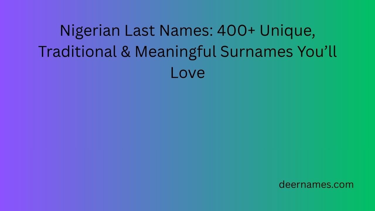 nigerian last names