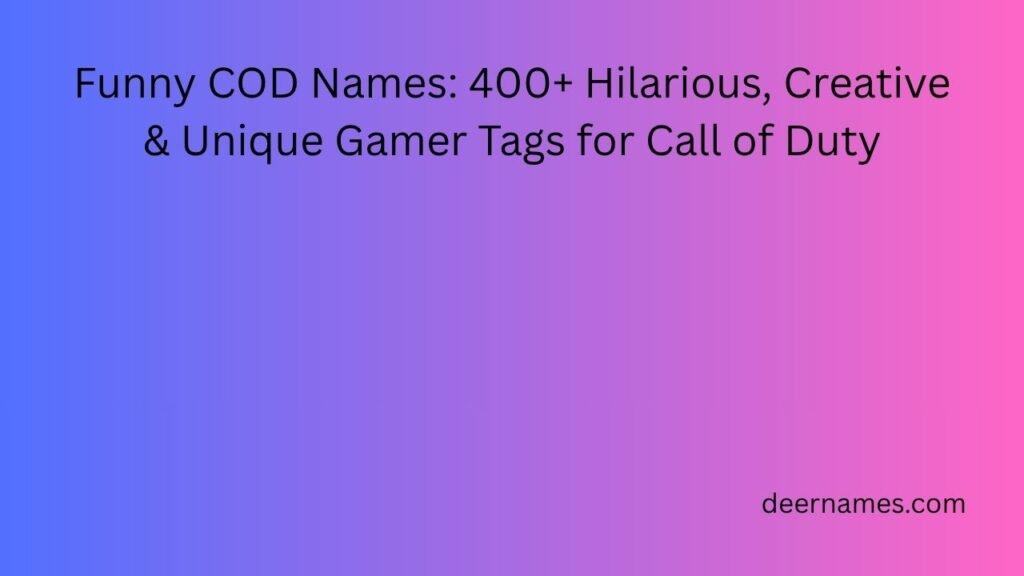 funny cod names