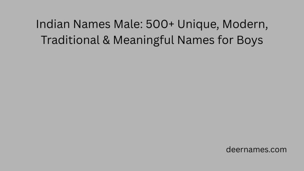 indian names male