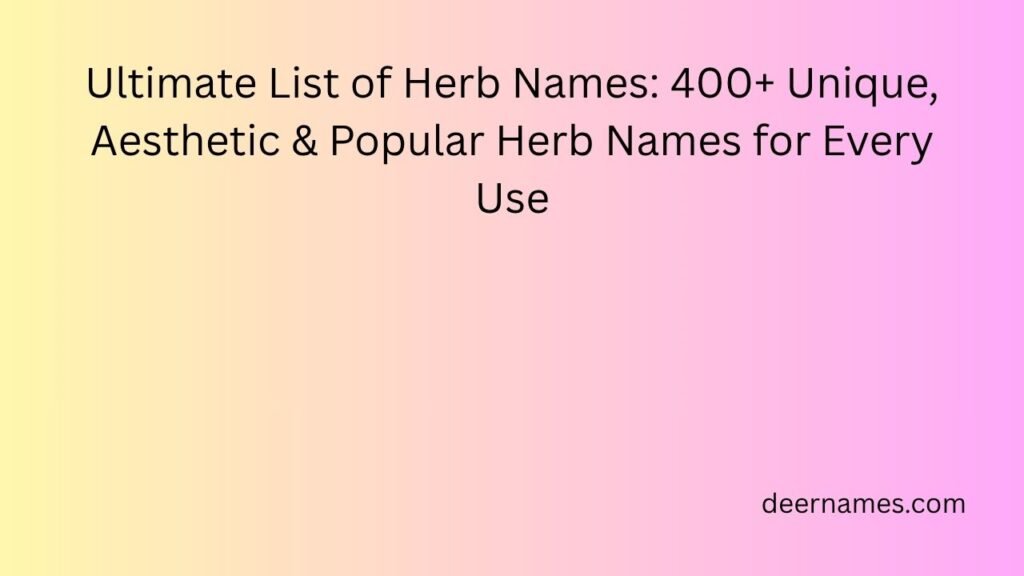 herb names