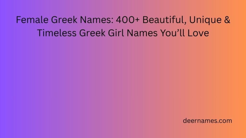 female greek names