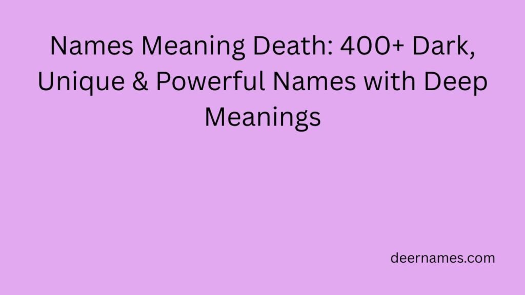 names meaning death