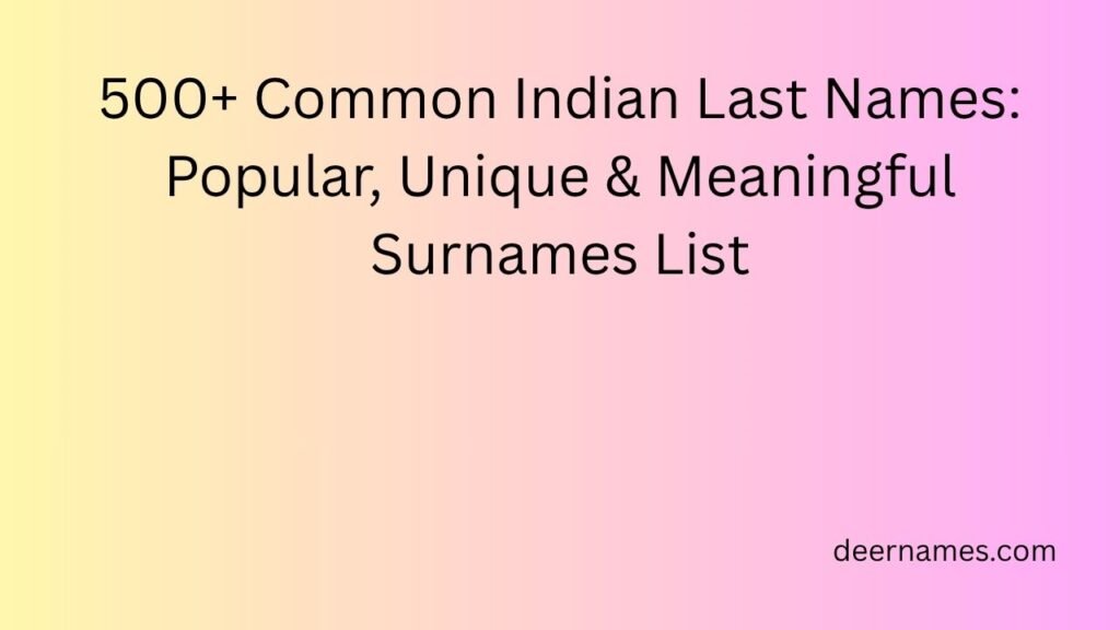 common indian last names
