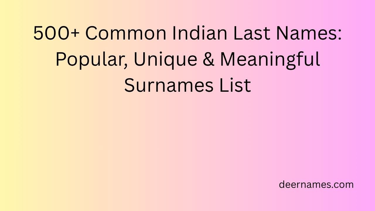common indian last names