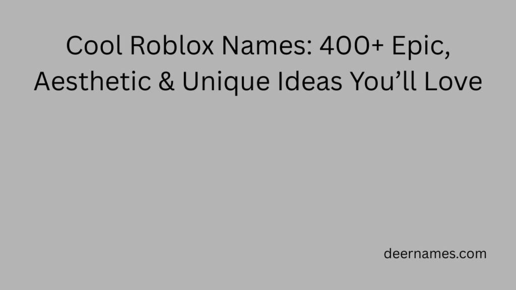 cool roblox names