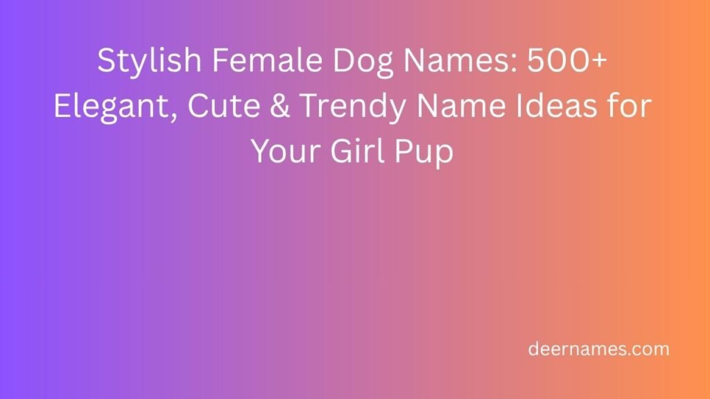 stylish female dog names