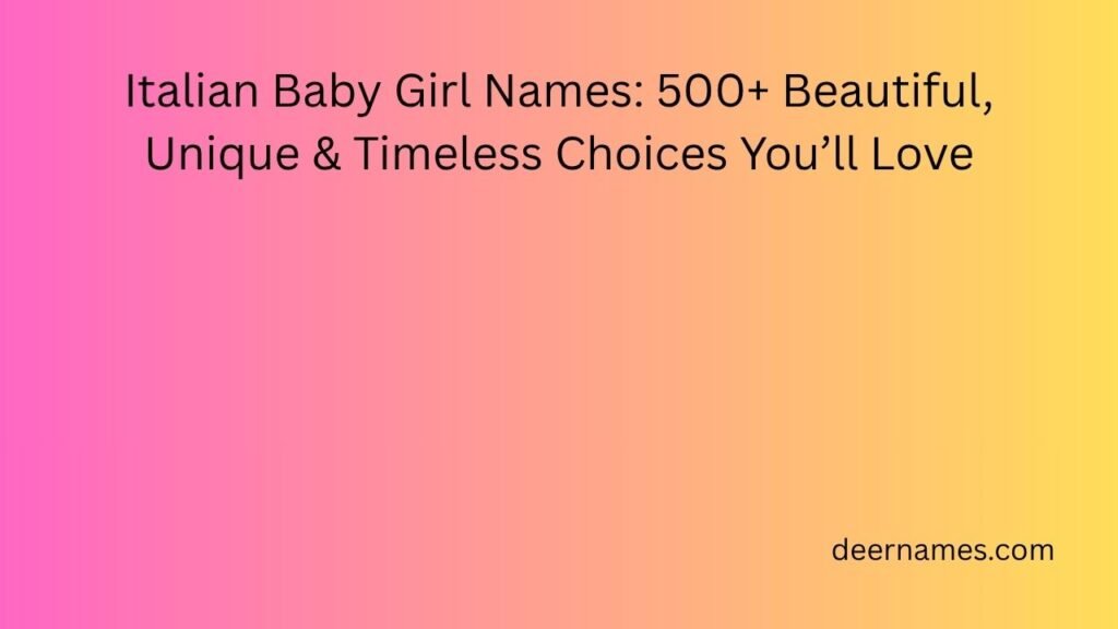 italian baby girl names