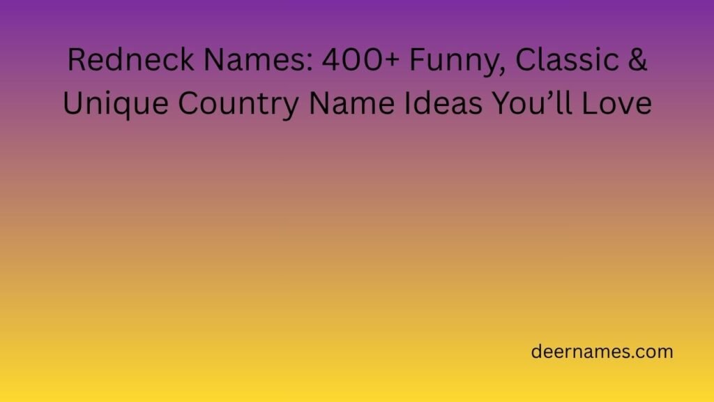 redneck names