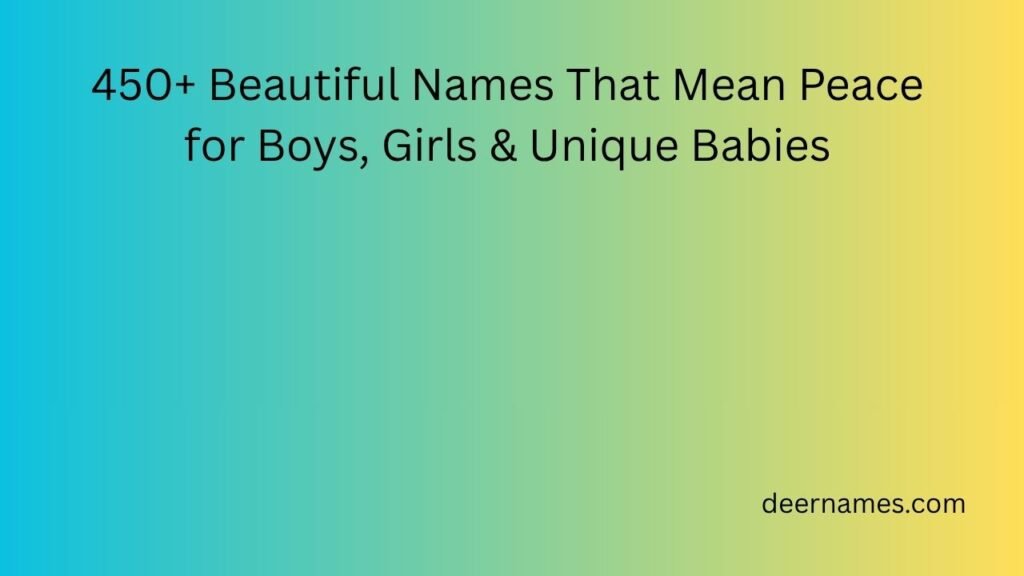 names that mean peace