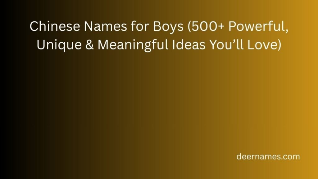 chinese names for boys
