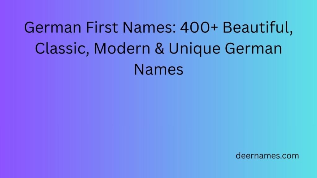 german first names