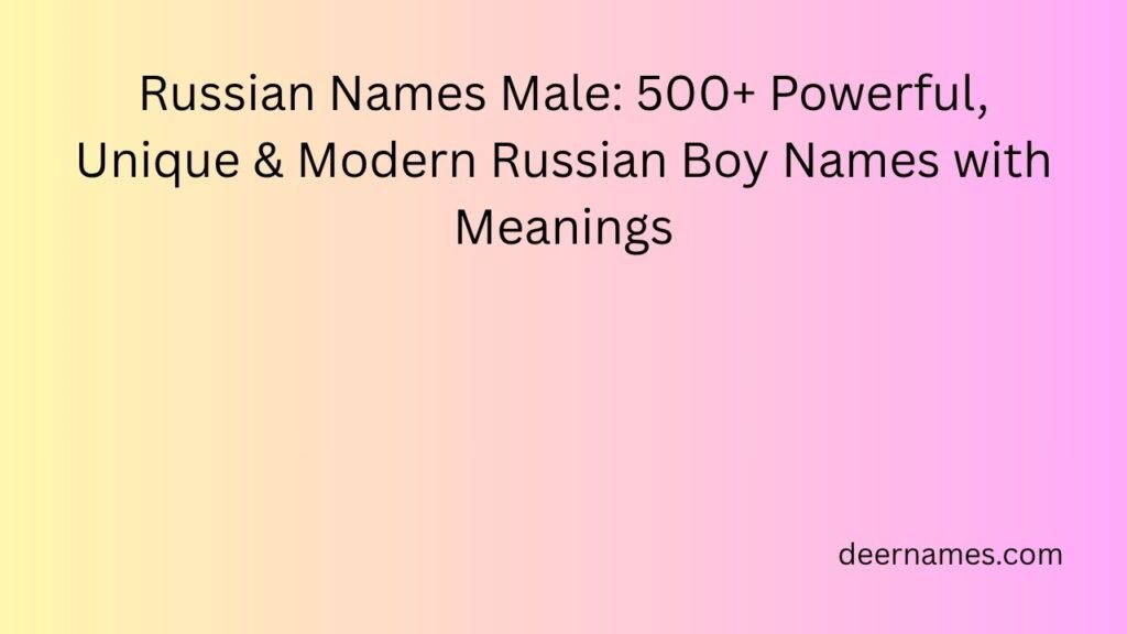 russian names male