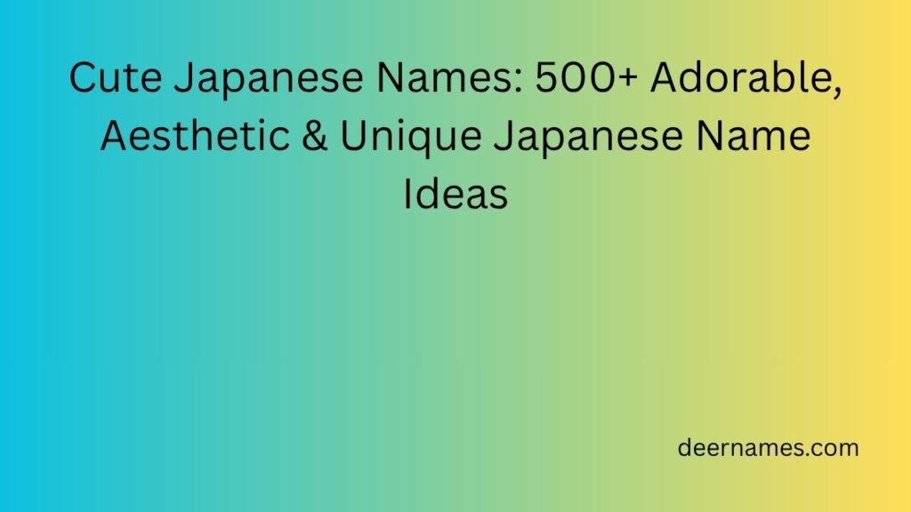 cute japanese names