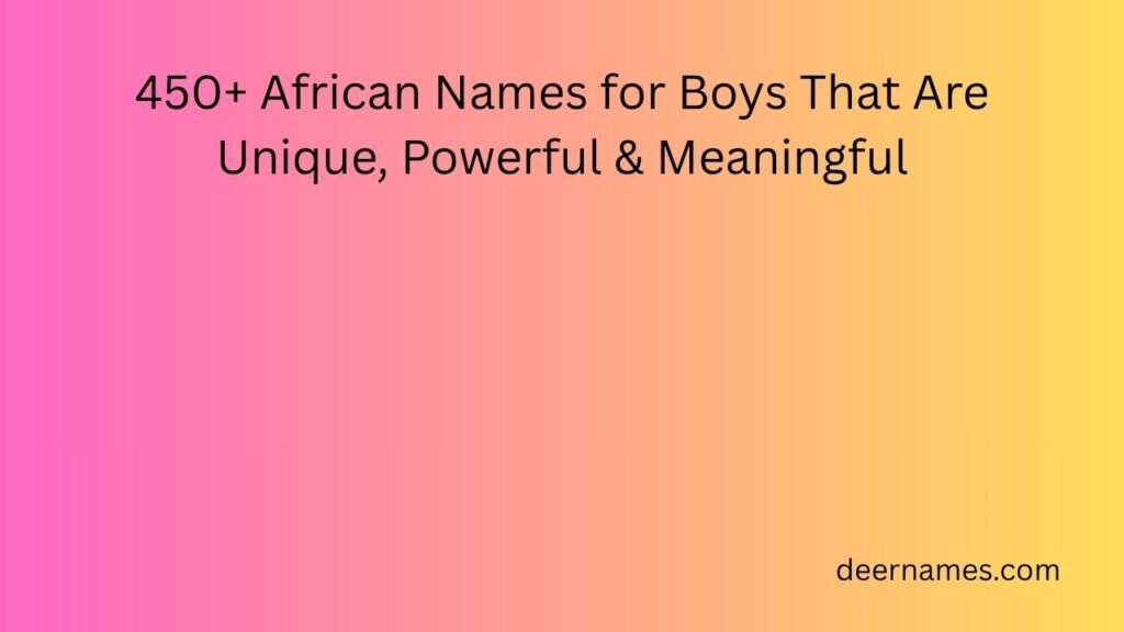 african names for boys