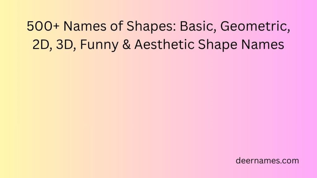 names of shapes