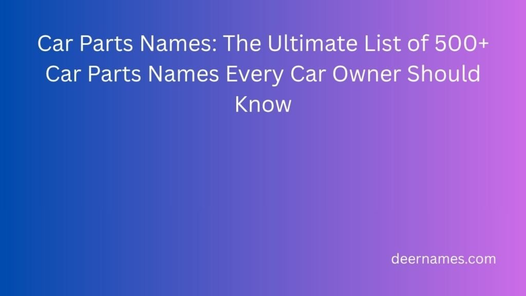 car parts names