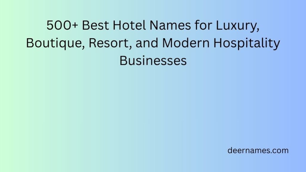 hotel names