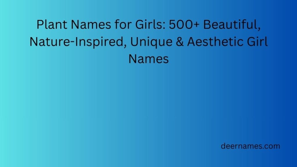plant names for girls