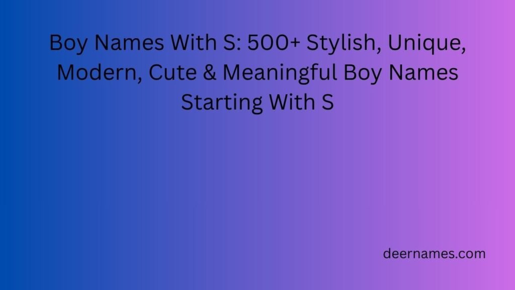 boy names with s