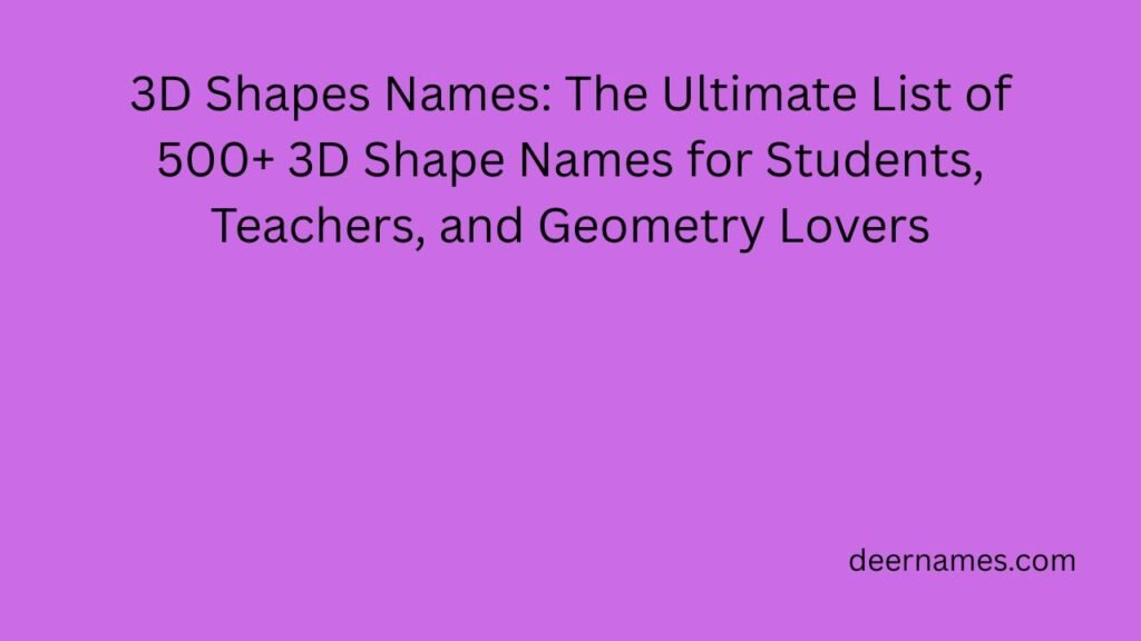 3d shapes names