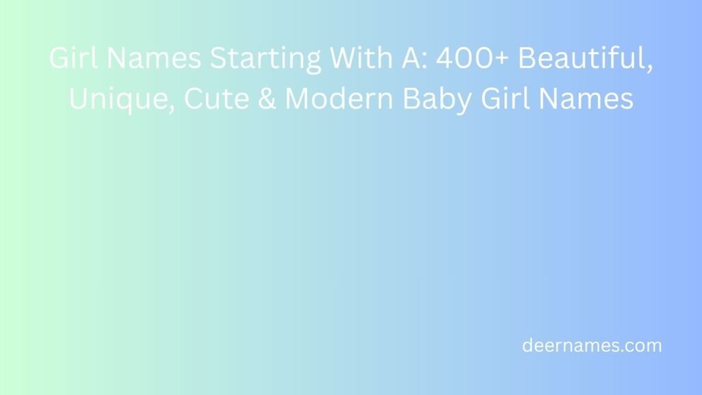 girl names starting with a