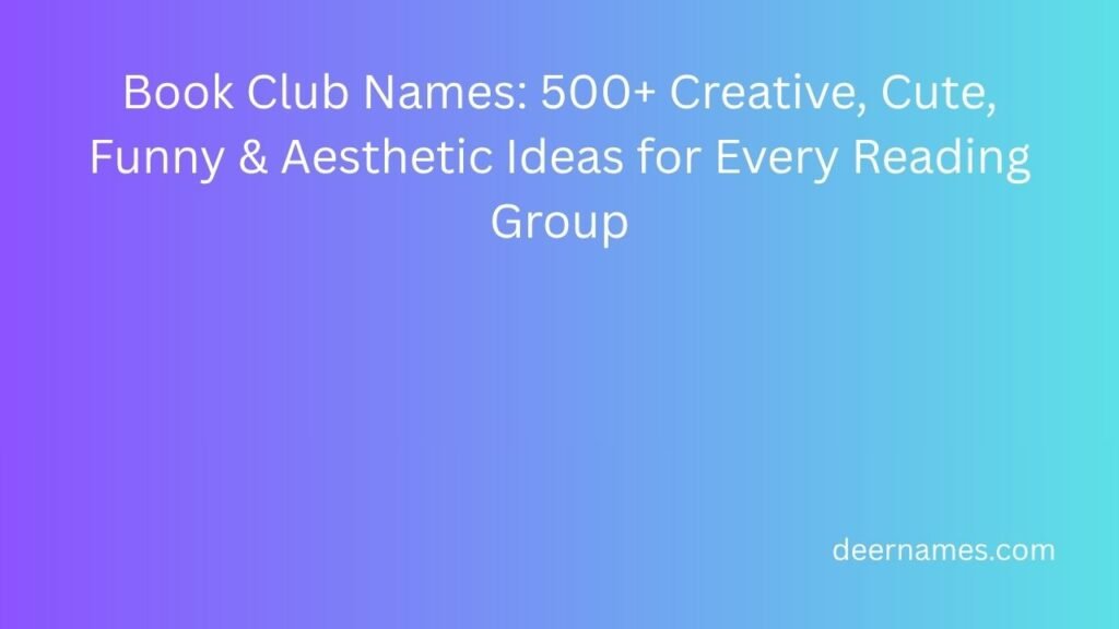 book club names