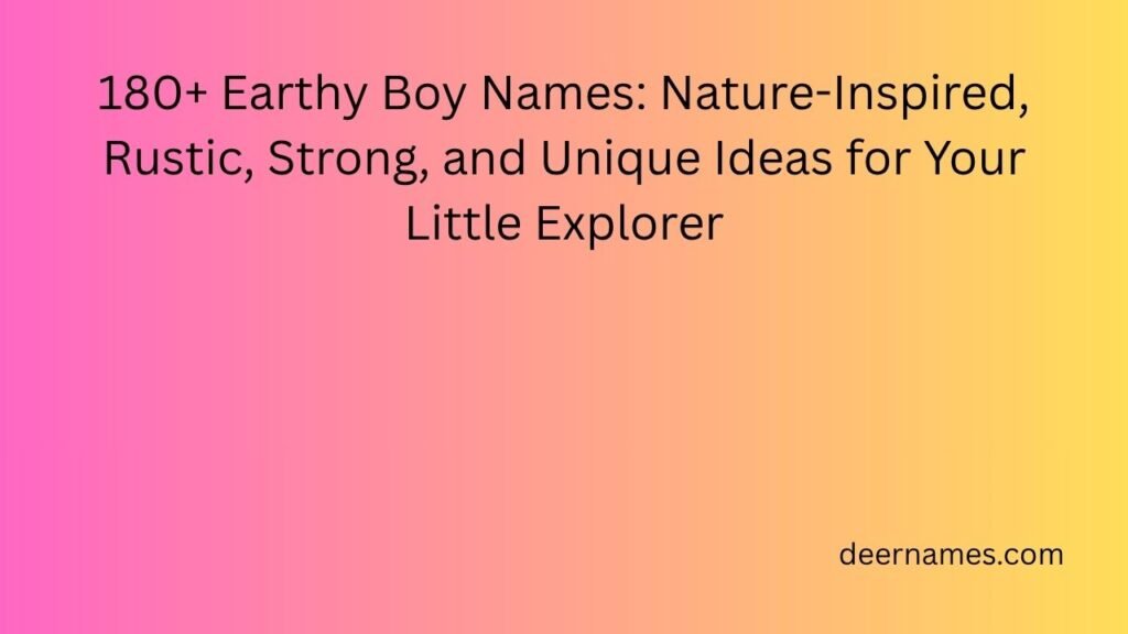 earthy boy names