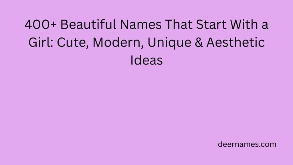 names that start with a girl