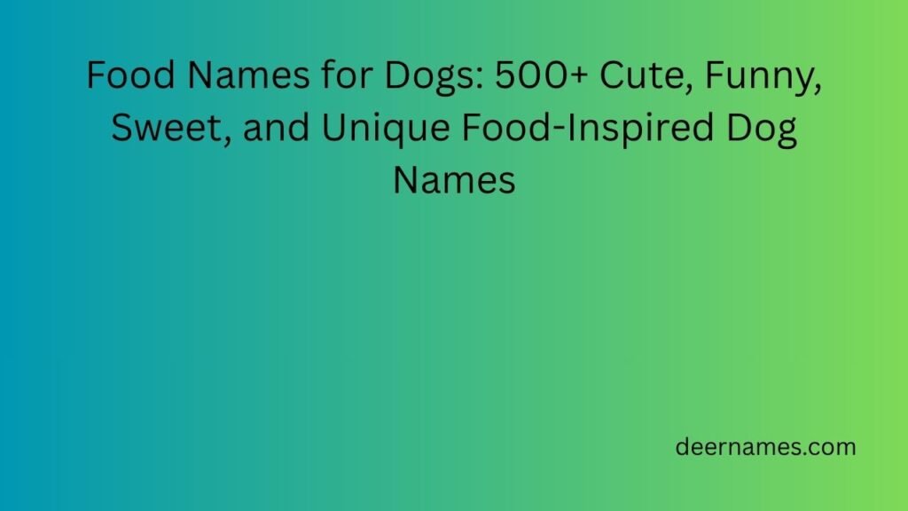 food names for dogs