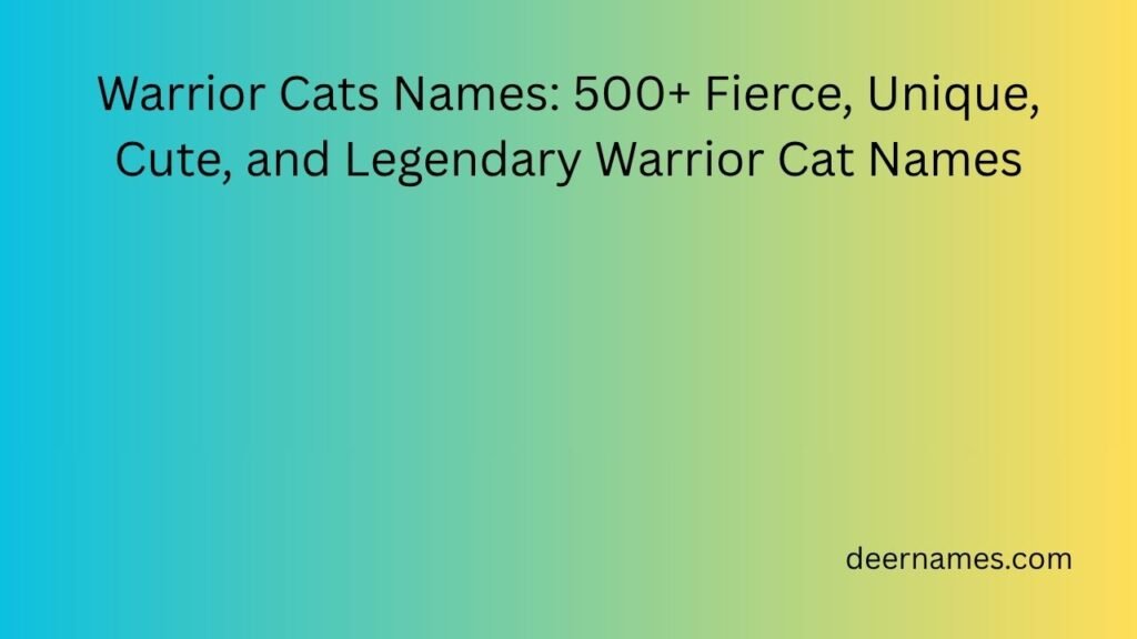warrior cats names