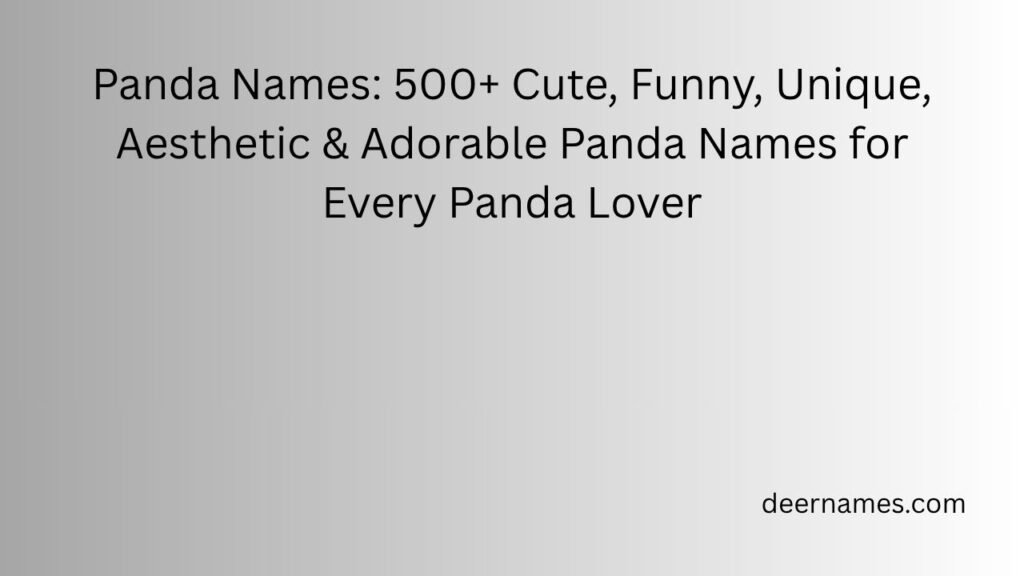 panda names